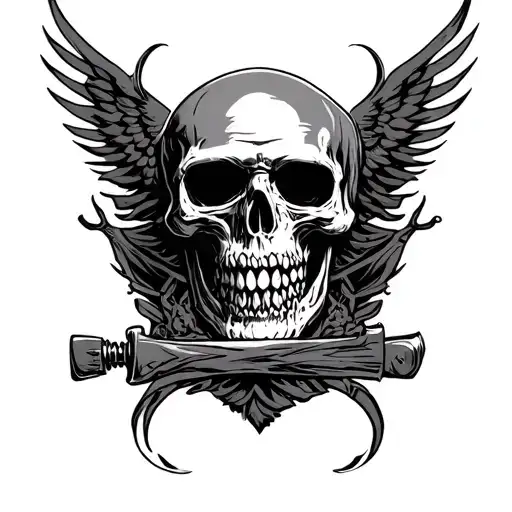 biker tattoo creepy dark tattoo design idea