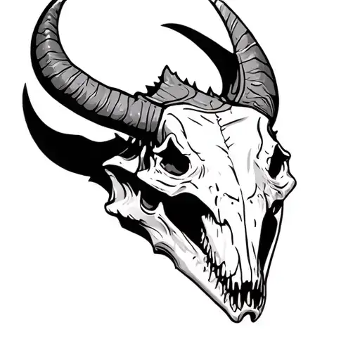 Triceratops Skull tattoo design idea