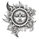 Sun And Moon tattoo design idea
