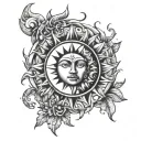 Sun And Moon tattoo design idea