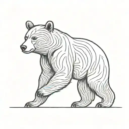 full-length bear on hind legs tattoo design idea