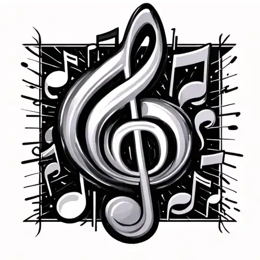 multiple music notes tattoo design idea