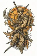 spear gunner tattoo design idea