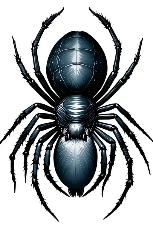 Black widowed spider tattoo design idea