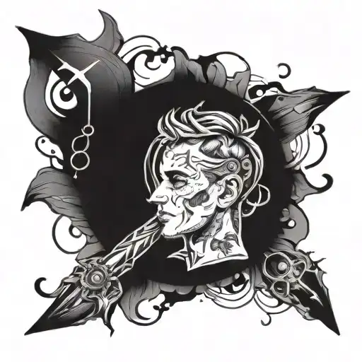 Incorporate lil peep's signature tattoos into a nautical-themed sleeve tattoo design idea