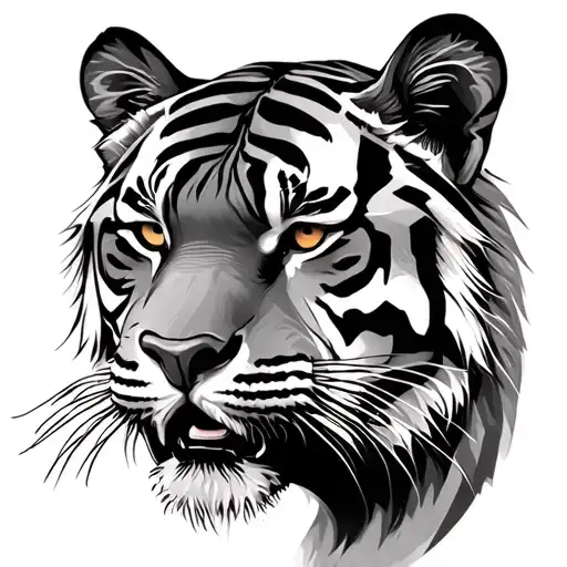 tiger face tattoo design idea