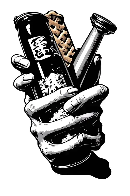 the cracker holding a sake tattoo design idea