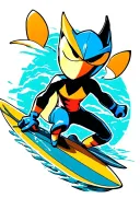 greninja surfing tattoo design idea