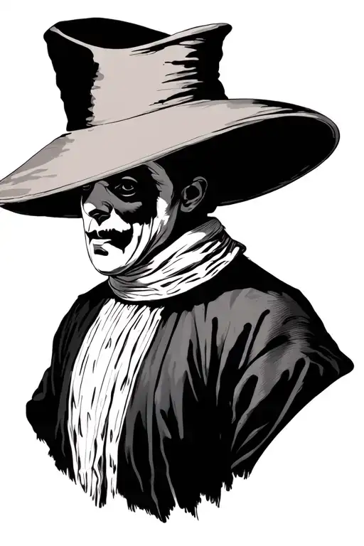 Pulcinella, Vesuvius, Naples tattoo design idea