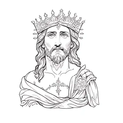 jesus king tattoo design idea