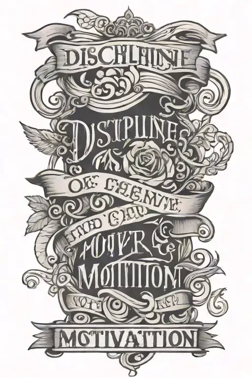 discipline over motivation quote tattoo design idea