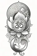 aum, music, novelist, mandala, incorporating buddhist elements tattoo design idea