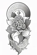 aum, music, novelist, mandala, incorporating buddhist elements tattoo design idea