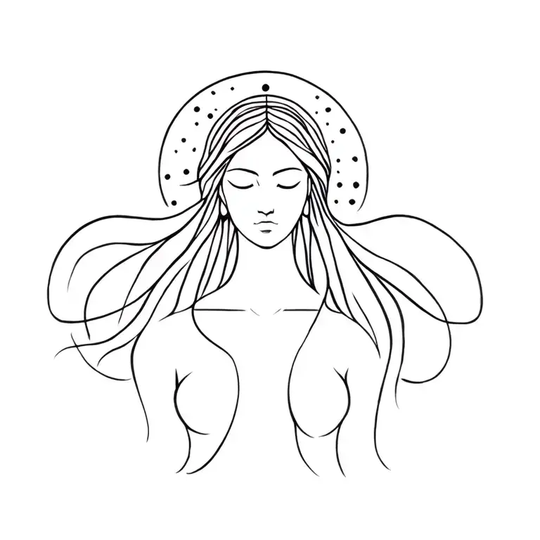 proud goddess tattoo design idea