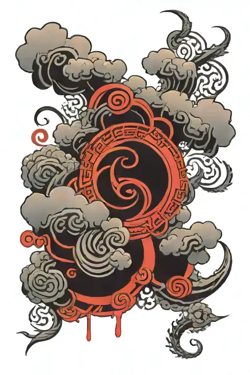 naruto symbols, Akatsuki red cloud shaped like tattoo design idea