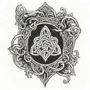 shield celtic knot roots surrounded tattoo design idea