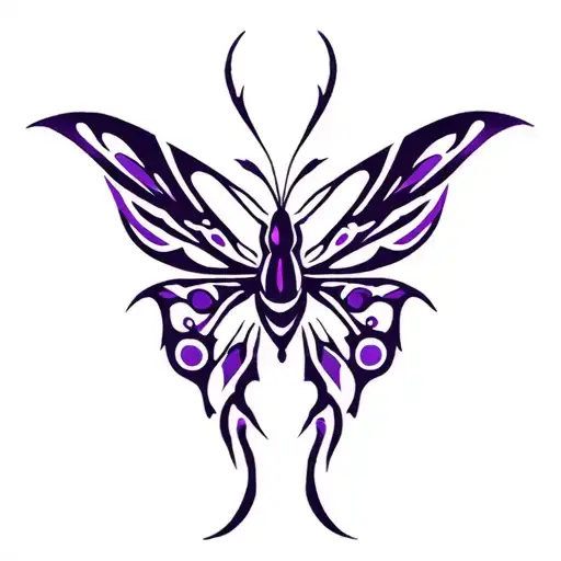 purple butter fly tattoo design idea