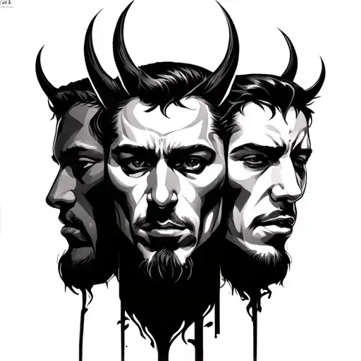 3 brothers tatoo, portraying strength calmness cunning , not human faces tattoo design idea