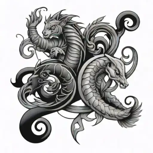 pisces, virgo, scorpio zodiac tattoo tattoo design idea