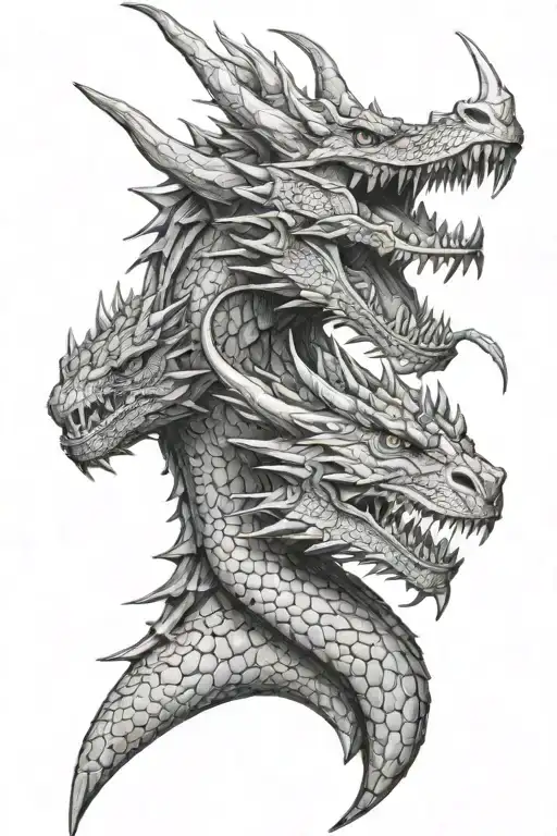 medival dragon realistic portrait tattoo tattoo design idea