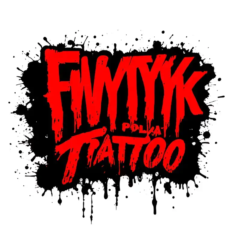 heavy metal style letters saying FWYTYK tattoo design idea