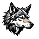 wolf head with celtic shield knot intertwined tattoo design idea