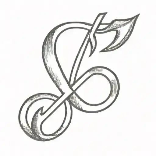 A minimalist tattoo of a music note morphing into a hammer and sickle, representing your love for music and socialism tattoo design idea