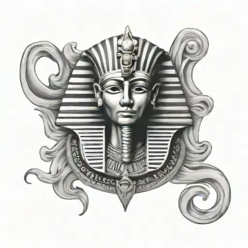 Theater mask of king tut sad and happy  tattoo design idea