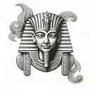 Theater mask of king tut sad and happy  tattoo design idea