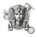 Theater mask of king tut sad and happy  tattoo design idea