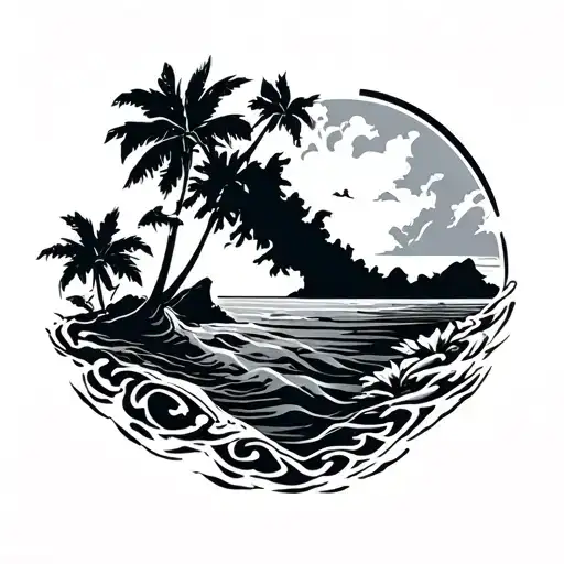 hawaiian island chain tattoo design idea