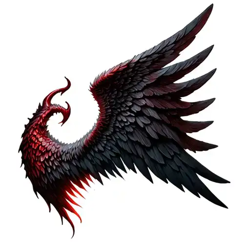 Devil wings with half angel wing attached tattoo design idea