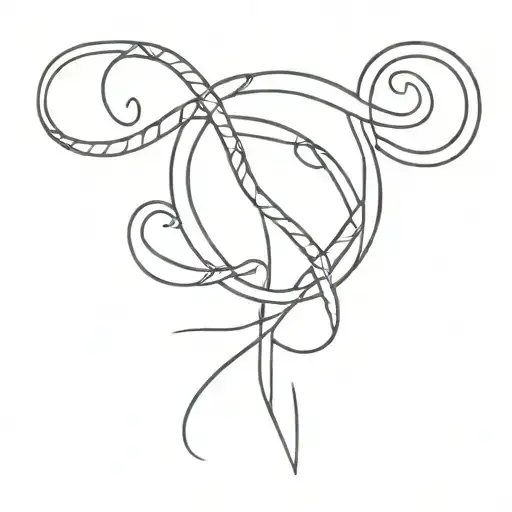 letter L M pink intertwined tattoo design idea