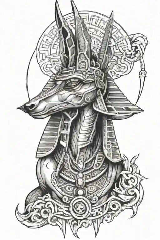 anubis god, pantheon tattoo design idea