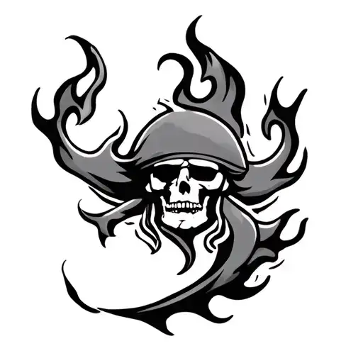 Pirate of the Caribbean Flame tattoo design idea