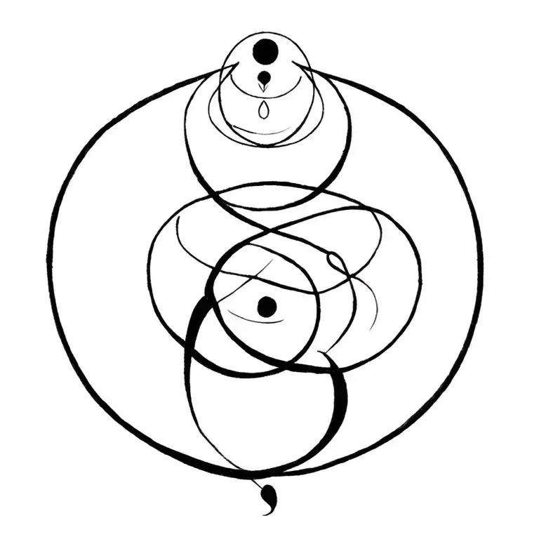 chakra on back with snake intertwined tattoo design idea