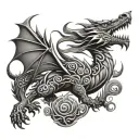 nordic dragon tribal style tattoo tattoo design idea