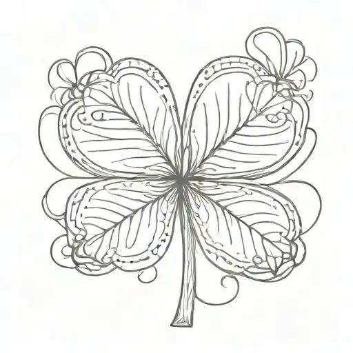 one four leaf clover tattoo design idea