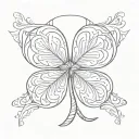 one four leaf clover tattoo design idea