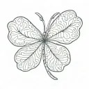 one four leaf clover tattoo design idea