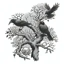 poison tree with itachi crows and eyes  tattoo design idea