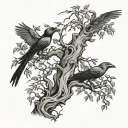 poison tree with itachi crows and eyes  tattoo design idea