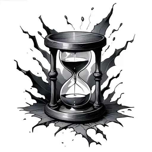 Broken Hourglass tattoo design idea