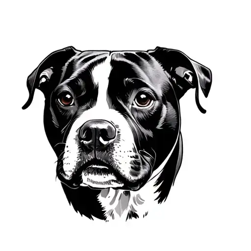 Pitbull face tattoo design idea