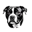 Pitbull face tattoo design idea