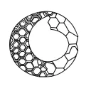 minimalistic moon builded with hexagons tattoo design idea
