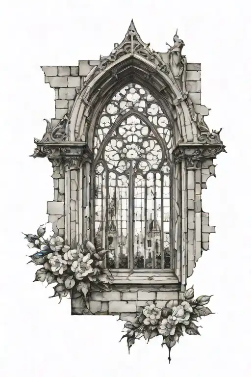 gotchic cathedral window tattoo design idea