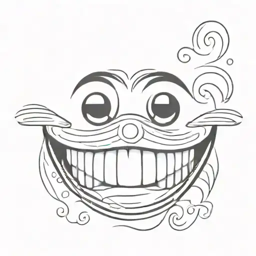 smiley, Two "M"-shaped eyes Curved line as the mouth Minimalistic, simple black lines No outline or additional details tattoo design idea