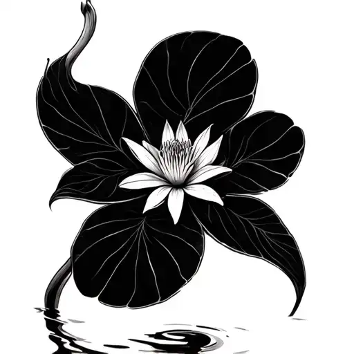 Little spider lily pad tattoo design idea