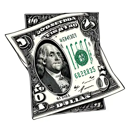 5 Dollar Bill tattoo design idea